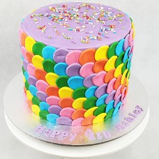 Rainbow - Rainbow Fondant Petal cake (D, V, 4L)